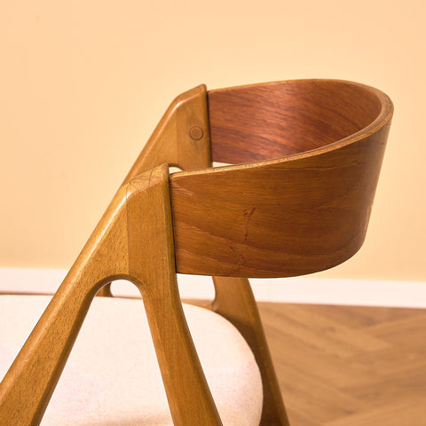 Danish dining chairs in teak and beech by Henning Kjaernulf for Vejle Stole & Møbelfabrik
