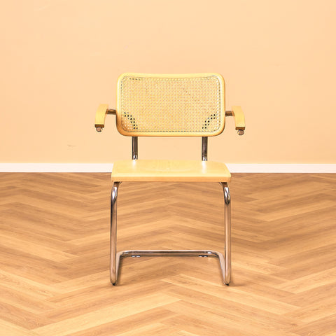 Italian set of 2 dining chairs by Marcel Breuer, model 'Cesca B32'