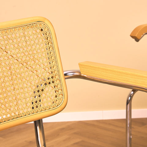 Italian set of 2 dining chairs by Marcel Breuer, model 'Cesca B32'