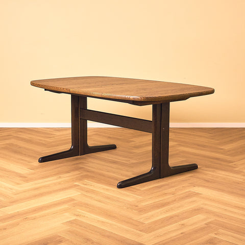 Danish oval dining table in smoked oak by Skovby