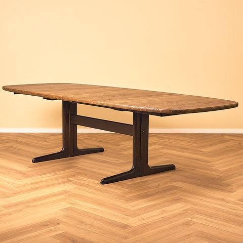 Danish oval dining table in smoked oak by Skovby