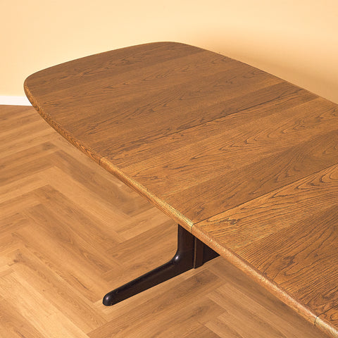 Danish oval dining table in smoked oak by Skovby