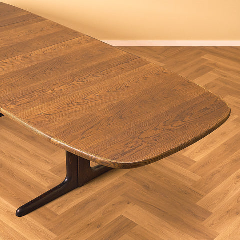 Danish oval dining table in smoked oak by Skovby