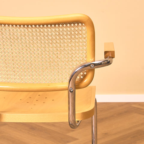 Italian set of 2 dining chairs by Marcel Breuer, model 'Cesca B32'