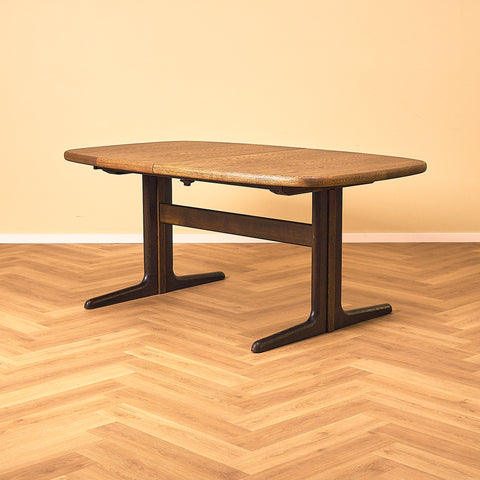 Danish oval dining table in smoked oak by Skovby