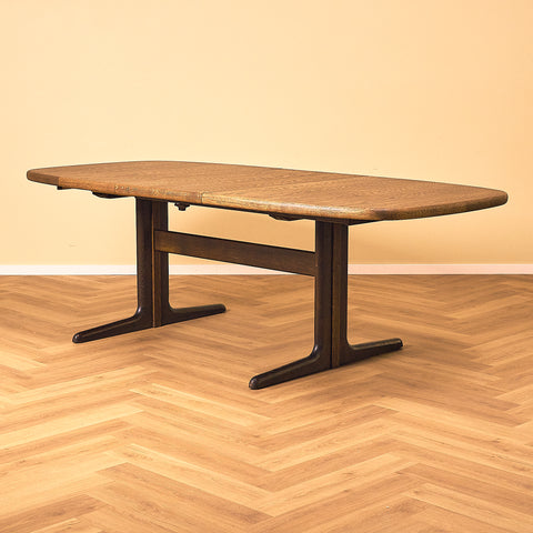 Danish oval dining table in smoked oak by Skovby