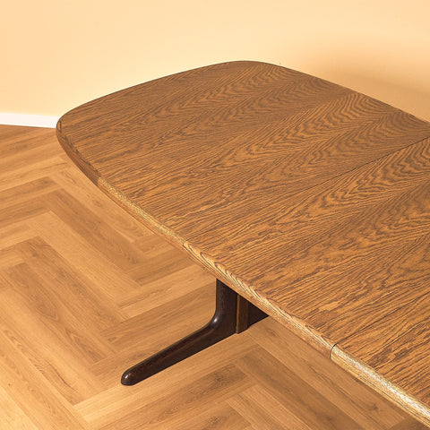 Danish oval dining table in smoked oak by Skovby