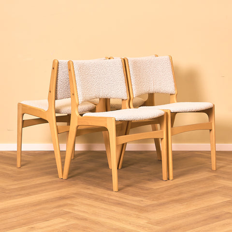 Danish dining chairs in beech by Erik Buch for Anderstrup Møbelfabrik, model 89