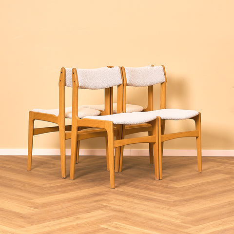 Danish set of 4 dining chairs by Erik Buch for Nova Stolefabrik