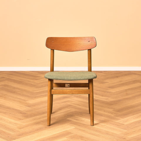 Danish dining chairs in teak and beech