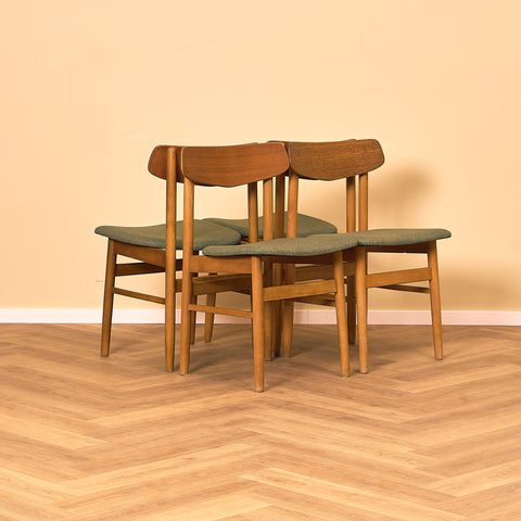 Danish dining chairs in teak and beech