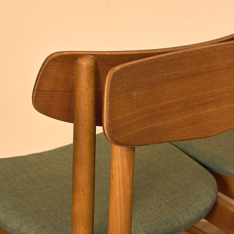 Danish dining chairs in teak and beech