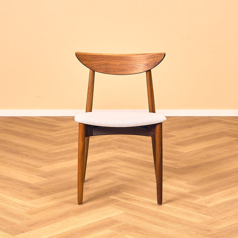 Single danish dining chairs in walnut by Harry Østergaard