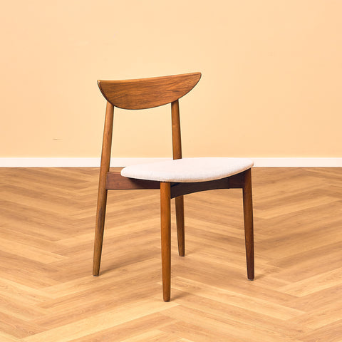 Single danish dining chairs in walnut by Harry Østergaard