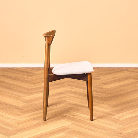 Single danish dining chairs in walnut by Harry Østergaard
