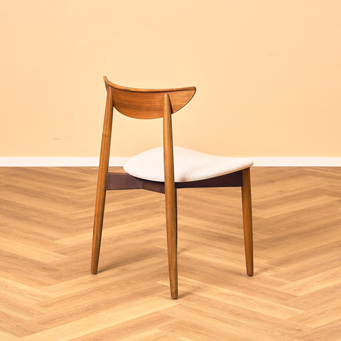 Single danish dining chairs in walnut by Harry Østergaard