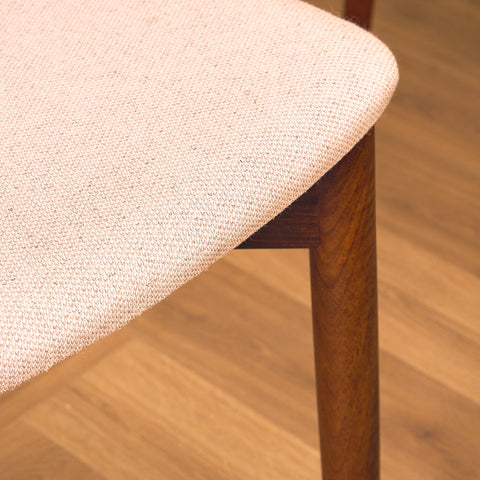 Single danish dining chairs in walnut by Harry Østergaard