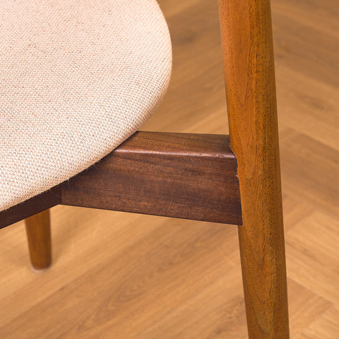 Single danish dining chairs in walnut by Harry Østergaard