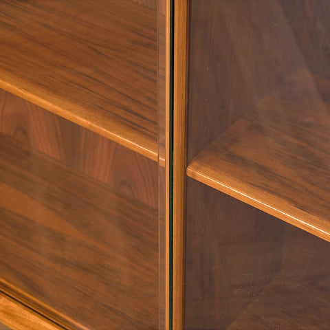 Swedish shelf with glass in walnut by Bertil Fridhagen for Bodafors