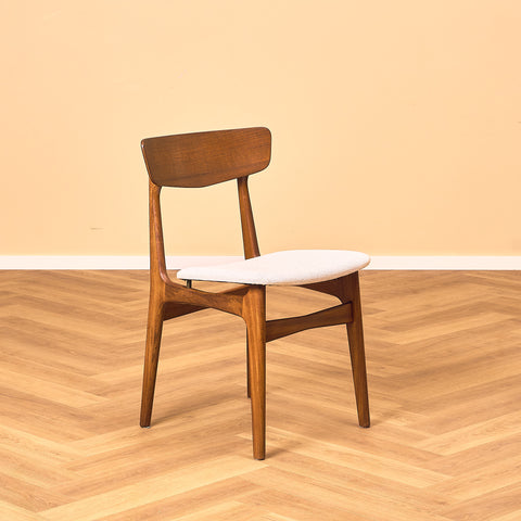 Danish single dining chair in teak and walnut by Schiønning & Elgaard