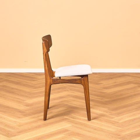 Danish single dining chair in teak and walnut by Schiønning & Elgaard