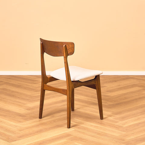 Danish single dining chair in teak and walnut by Schiønning & Elgaard