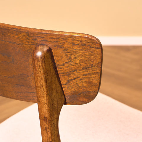 Danish single dining chair in teak and walnut by Schiønning & Elgaard