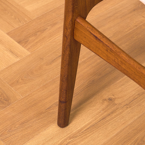 Danish single dining chair in teak and walnut by Schiønning & Elgaard
