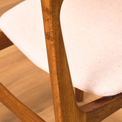 Danish single dining chair in teak and walnut by Schiønning & Elgaard