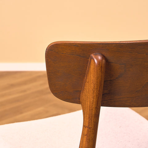 Danish single dining chair in teak and walnut by Schiønning & Elgaard