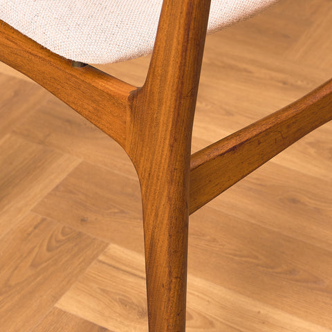 Danish single dining chair in teak and walnut by Schiønning & Elgaard