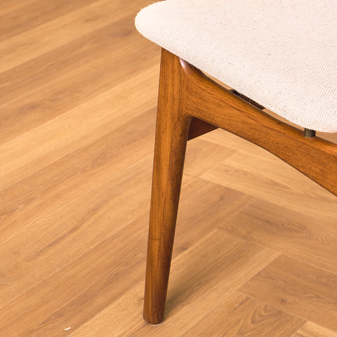 Danish single dining chair in teak and walnut by Schiønning & Elgaard