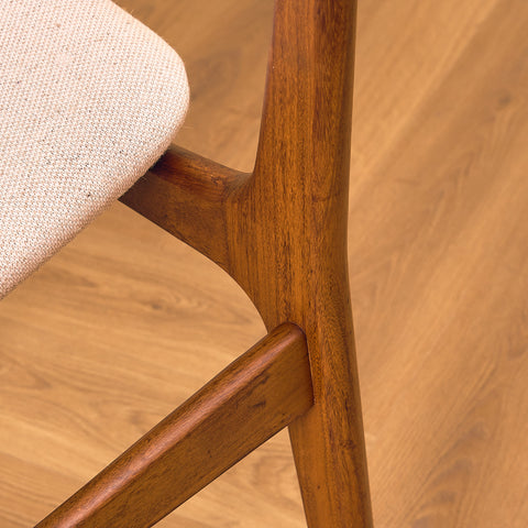 Danish single dining chair in teak and walnut by Schiønning & Elgaard