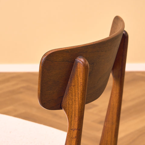 Danish single dining chair in teak and walnut by Schiønning & Elgaard