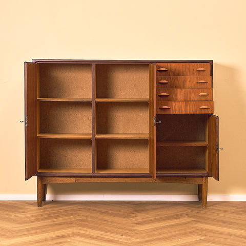 Danish Mid-Century Dark Teak Highboard