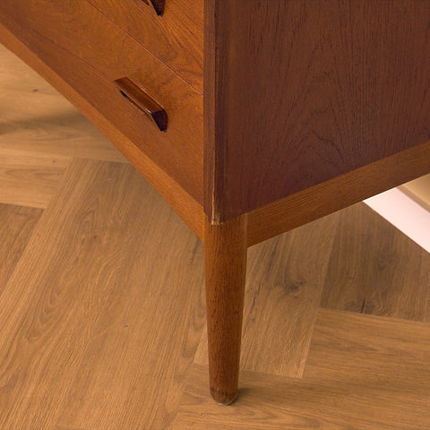 Tall Danish Chest of Drawers in Teak and Oak, 1950s