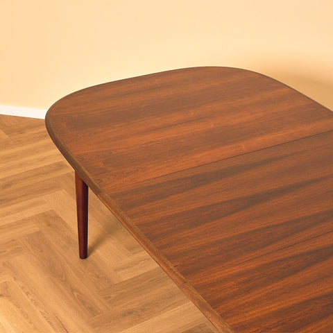 Danish oval dining table in Santos rosewood by Skovmand & Andersen