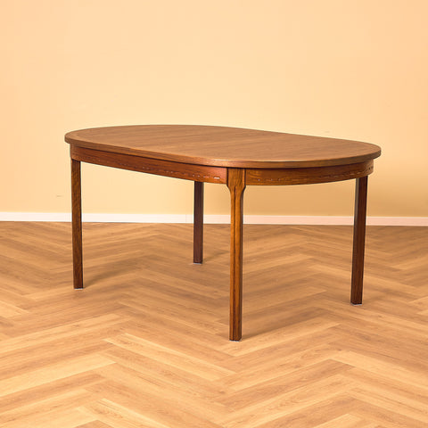 Swedish round dining table in walnut by Nils Jonsson for Troeds