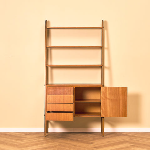 Swedish bookshelf in teak and beech