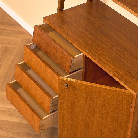 Swedish bookshelf in teak and beech