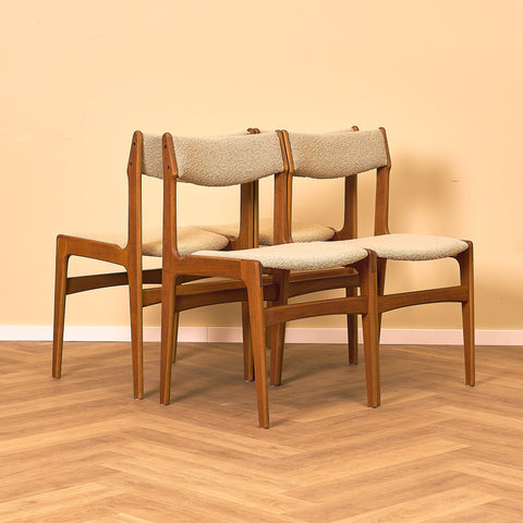 Danish set of 4 dining chairs by Erik Buch for Nova Stolefabrik