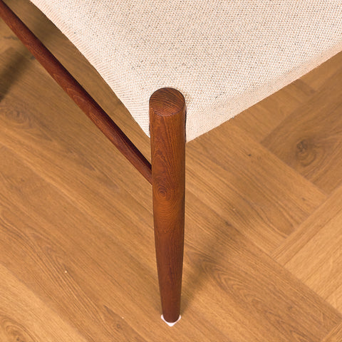 Danish dining chairs in teak in the style of Ejner Larsen