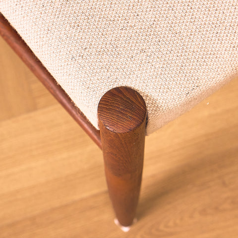 Danish dining chairs in teak in the style of Ejner Larsen