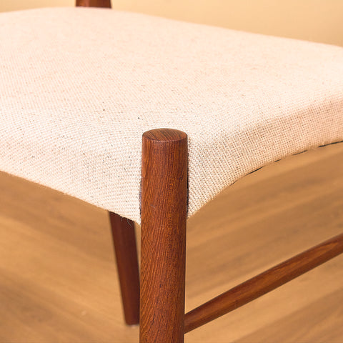 Danish dining chairs in teak in the style of Ejner Larsen