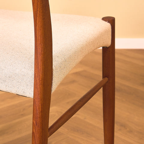 Danish dining chairs in teak in the style of Ejner Larsen