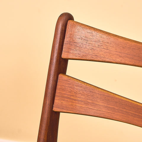 Danish dining chairs in teak in the style of Ejner Larsen