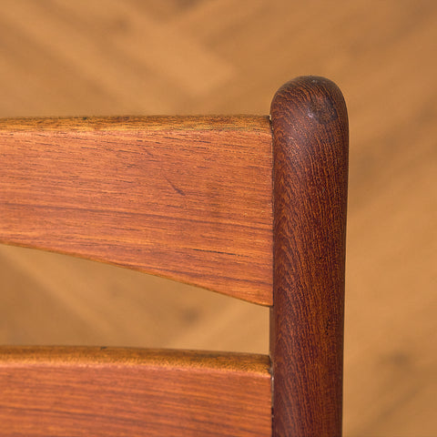 Danish dining chairs in teak in the style of Ejner Larsen