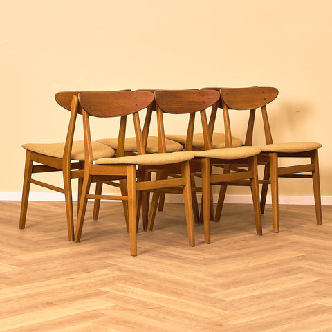 Dining chairs in teak & beech by Farstrup, model 210