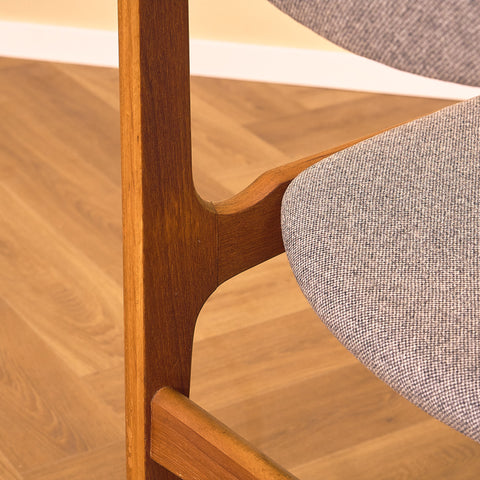 Danish set of 6 dining chairs in teak by Erik Buch for Nova Stolefabrik