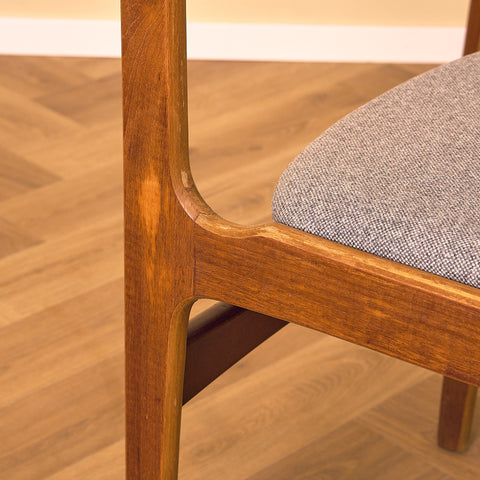 Danish set of 6 dining chairs in teak by Erik Buch for Nova Stolefabrik